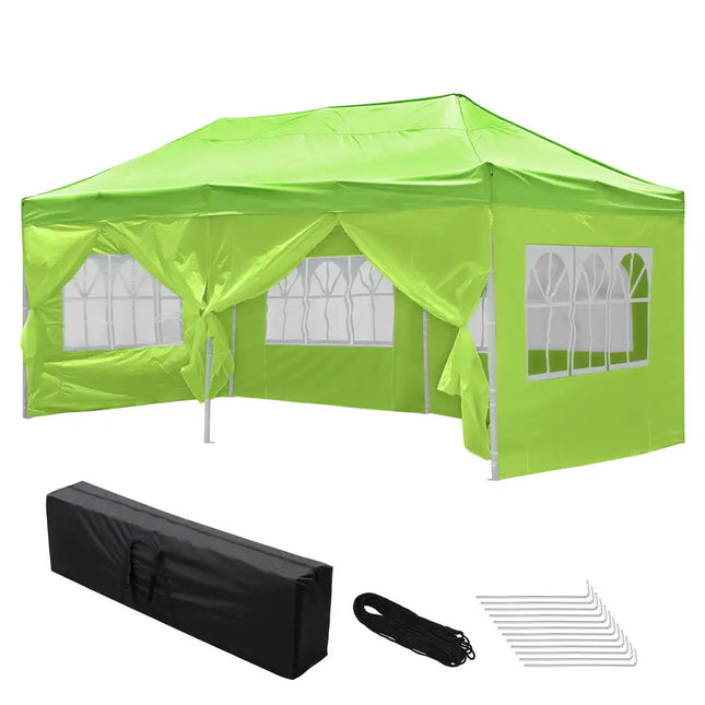 Gazebo plegable con dosel EZ Pop Up de 10 x 20 pies/verde brillante