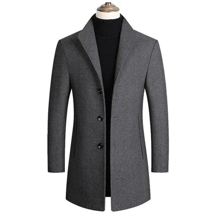 Men Wool Blends Coats Autumn Winter New Solid Color High Quality Men's Jacket Luxurious Brand Clothing