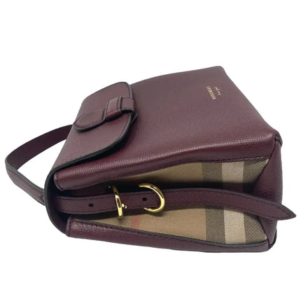 NEW Burberry Burgundy Small Camberley House Check Leather Crossbody Bag
