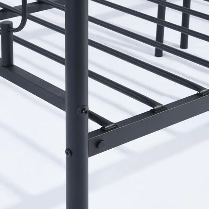 Metal Bed Frame Full Size with Headboard and Footboard Single Platform Mattress Base,Metal Tube(Full size, black) No Box Spring Needed
