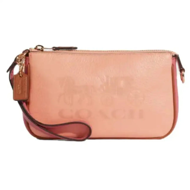 NEW Coach Pink Nolita 19 Colorblock Leather Pouch Clutch Purse Bag