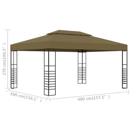 Gazebo 118.1"x157.5" Taupe 180 g/m?