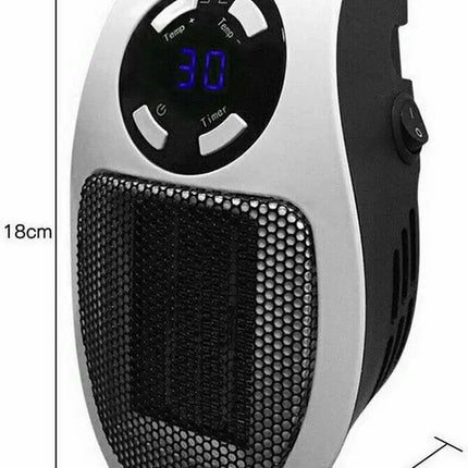 Programmable Space Heater, with Led Display Wall Outlet Electric Heater with Adjustable Thermostat and Timer for Home Office Indoor Use With Remote Control 500 Watt ETL Approved 5 Core PIH