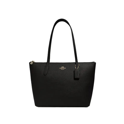 NEW Coach Black Zip Top Crossgrain Leather Tote Shoulder Bag