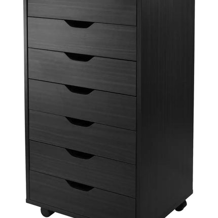 Halifax Cabinet for Closet / Office, 7 Drawers, Black
