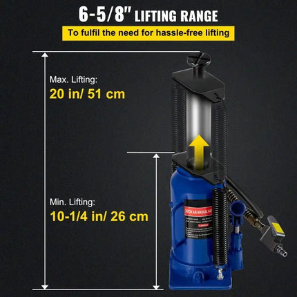Heavy Duty Auto Truck RV Repair Manual Air Hydraulic Bottle Jack 20/32/50 Ton