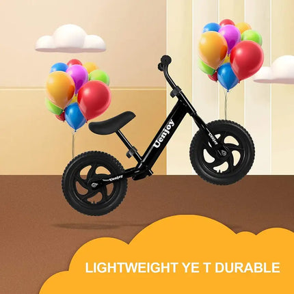 Kids Balance Bike No Pedal Bicycle for 2-4 Years Old, Toddler Balance Push Bike with 12" EVA Polymer Foam Tire, Height Adjustable, Lightweight Frame,(Pink/Black/red)