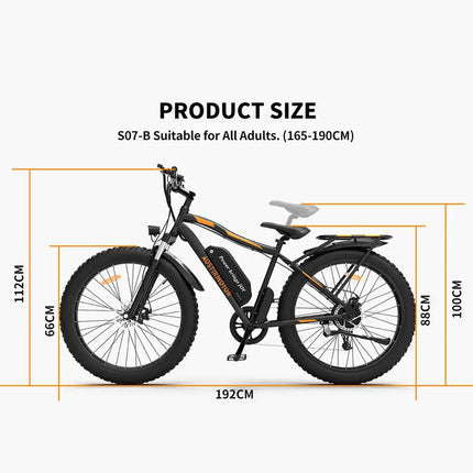 AOSTIRMOTOR 26" 750W Electric Bike Fat Tire P7 48V 13AH Removable Lithium Battery for Adults with Detachable Rear Rack Fender RT - Vickie Lynn's