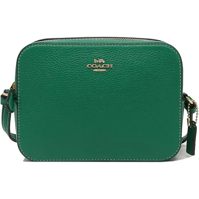 NEW Coach Green Mini Leather Camera Crossbody Bag