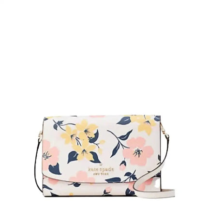 NEW Kate Spade Cream Multi Carson Convertible Floral Print Leather Crossbody Bag