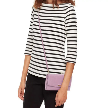 NEW Kate Spade Purple Dusty Peony Laurel Way Winni Crossgrain Leather Wallet On Chain Crossbody Bag
