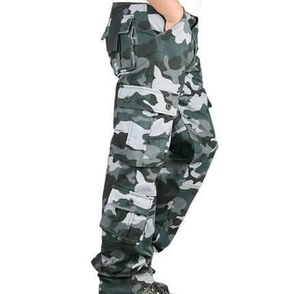 Men's Casual Military Pants Camo Cargo Work Pants Trousers - Vickie Lynn's