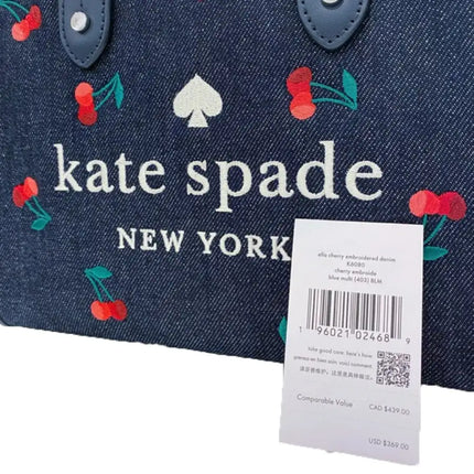NEW Kate Spade Blue Ella Small Cherry Tote Shoulder Bag