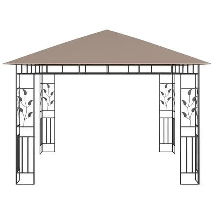 Gazebo with Mosquito Net 9.8'x9.8'x9' Taupe 180 g/m2