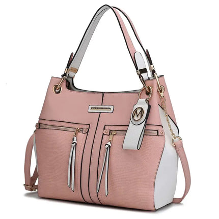 MKF Collection Sofia Tote Handbag with Keyring Vegan Leather For Women by Mia k