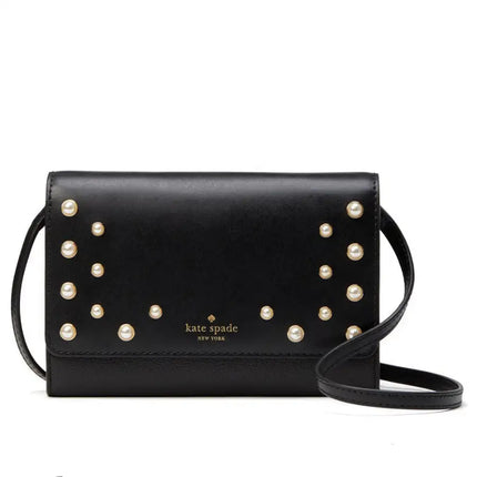 NEW Kate Spade Black Serrano Place Pearl Summer Leather Crossbody Bag