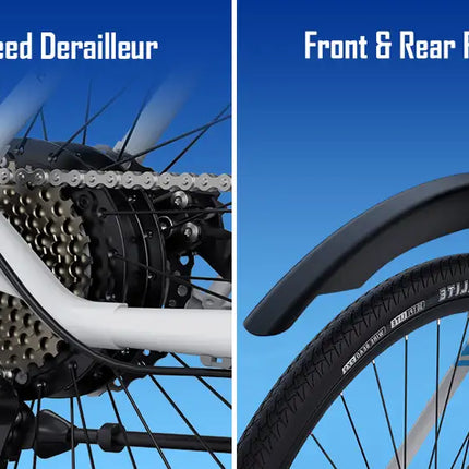 Electric Bike for Adults, 2X Faster Charge, 36V/13Ah Removable Battery, Up to 44 Miles Range, 350W Electric Commuter Bike, Shimano 7-Speed Gear, 27.5\" Ebike