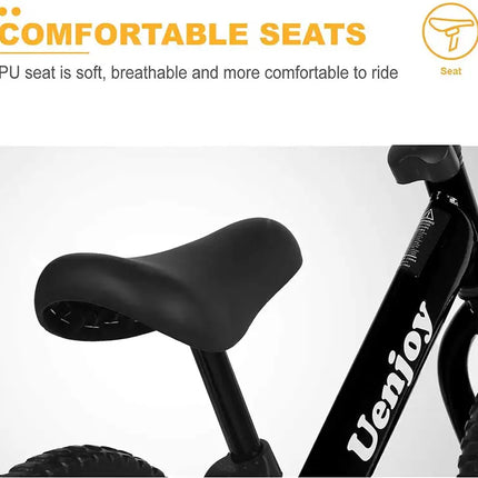 Kids Balance Bike No Pedal Bicycle for 2-4 Years Old, Toddler Balance Push Bike with 12" EVA Polymer Foam Tire, Height Adjustable, Lightweight Frame,(Pink/Black/red)