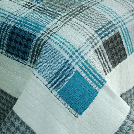 [Fantastic Land] Cotton 3PC Vermicelli-Quilted Printed Quilt Set (Full/Queen Size)