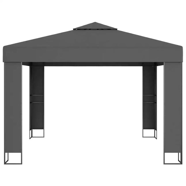 Gazebo with Double Roof 118.1"x118.1" Anthracite