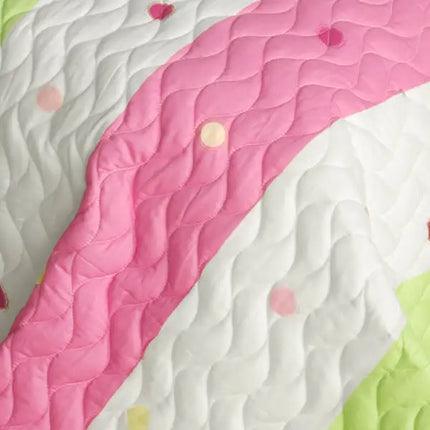 [Colorful Life] Cotton 3PC Vermicelli-Quilted Patchwork Quilt Set (King Size)