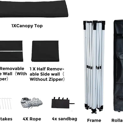 10' x 10' Pop Up Sidewall Canopy Tent - 5 pieces of sidewall with Rolling Storage Bag