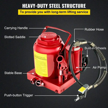 Heavy Duty Auto Truck RV Repair Manual Air Hydraulic Bottle Jack 20/32/50 Ton