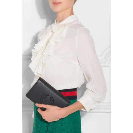 NEW Gucci Black Soho Disco Leather Wallet on Chain Crossbody Shoulder Bag