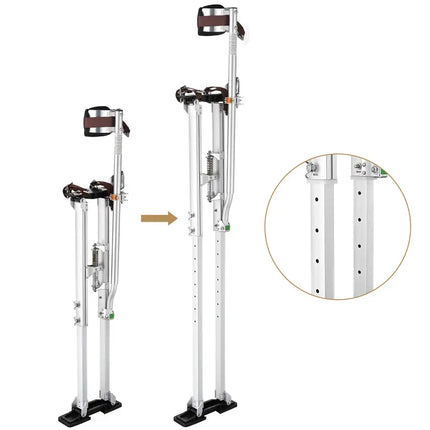 36in to 50in Silvery Aluminum Drywall Stilt