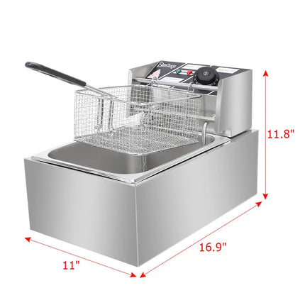 Deep Fryer - Stainless Steel 6 Liter with Baskets Model EH81 2500 W 110 V
