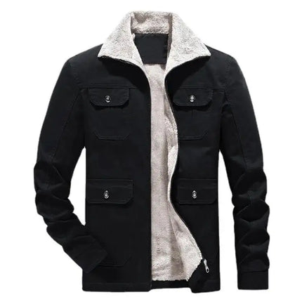 Men's Casual Fleece Cotton Military Jackets Outdoor