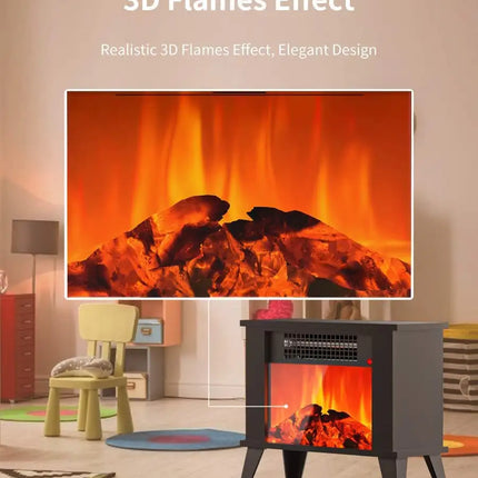 Mini Desktop Electric Fireplace Portable Space Heater
