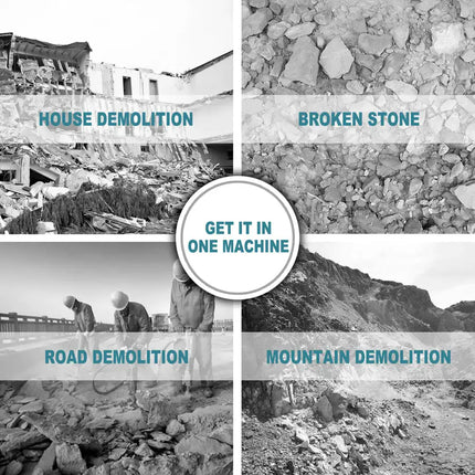 1900 BPM Electric Demolition Jack Hammer 1-1/8 Inch SDS-Hex Heavy Duty Concrete Pavement Breaker Drills Kit