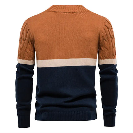 Men's Colorblock Knitted Button Sweater Cardigan