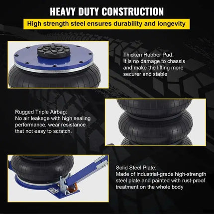 Gato neumático de elevación rápida, bolsa Triple móvil plegable portátil, Gato de aire