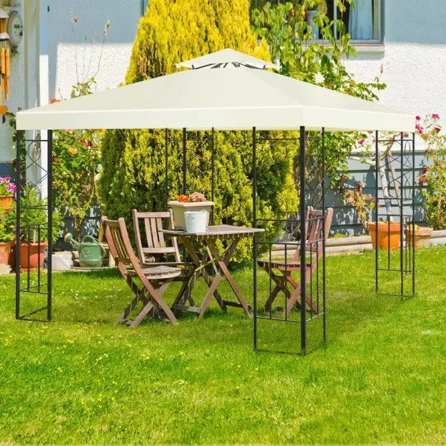 Carpa con dosel para cenador de patio de 2 niveles, 10 x 10 pies