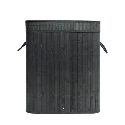 Flip Type Bamboo Laundry Hamper Wooden Folding Dirty Clothes Storage Basket Body with Removable Liners RT