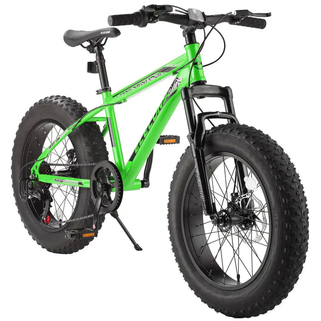 20 Inch Fat Tire Bike Adult/Youth Full  Speed Mountain Bike, Dual Disc Brake, High-Carbon Steel Frame, Front Suspension, Mountain Trail Bike, Urban Commuter City Bicycle