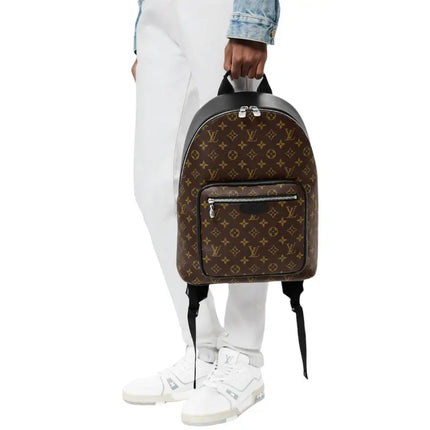 NEW Louis Vuitton Brown Black Monogram Macassar Coated Canvas Josh Backpack Rucksack Shoulder Bag