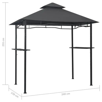 BBQ Gazebo 7.9'x4.9'x8.4' Anthracite Steel