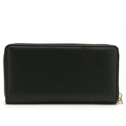 NEW Gucci Black Soho Leather Zip Around Long Wallet Clutch Bag