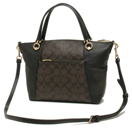NEW Coach Black Kacey Satchel Monogram Signature Canvas Crossbody Shoulder Bag