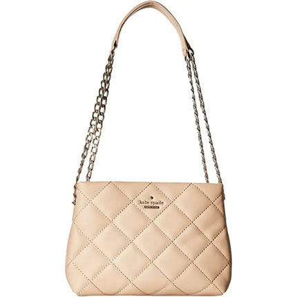 NEW Kate Spade Beige Cashew Emerson Place Jenia Quilted Leather Tote Crossbody Shoulder Bag