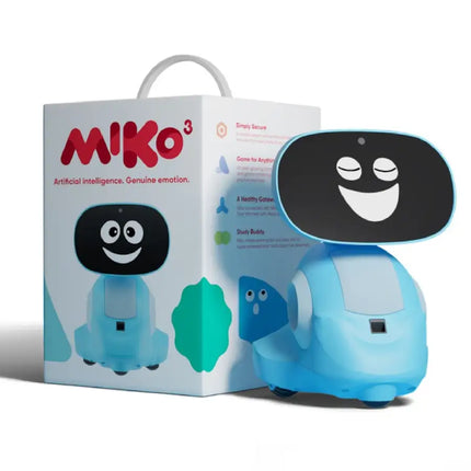 Miko 3: Robot inteligente para niños impulsado por IA | Robot educativo y de aprendizaje STEM con aplicaciones de codificación + Juegos ilimitados + programable | duendecillo azul
