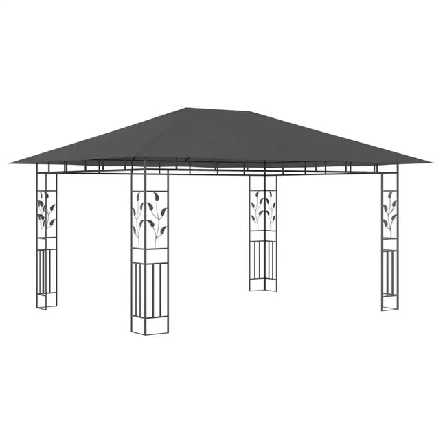 Gazebo with Mosquito Net 13.1'x9.8'x9' Anthracite 180 g/m2