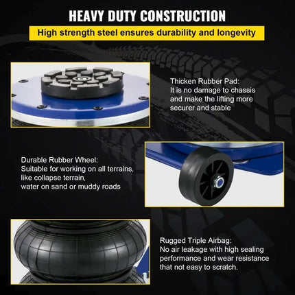 Gato neumático de elevación rápida, bolsa Triple móvil plegable portátil, Gato de aire