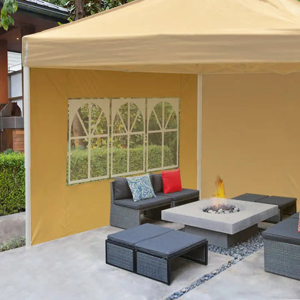 10x10ft EZ Canopy Gazebo With Windows Mineral Yellow PANTONG 15-1046TPX