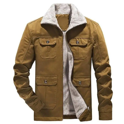 Men's Casual Fleece Cotton Military Jackets Outdoor