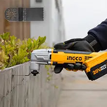INGCO 20V Cordless DIY Oscillating Tool Kit with 8 PCS Accessory Kit (With Battery and Charger) CMLI2001A
