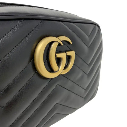NEW Gucci Black Marmont Small Matelasse Crossbody Shoulder Bag